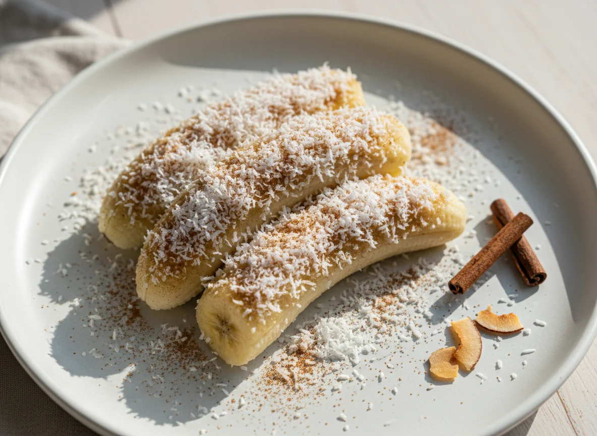 Banana com coco e canela photo