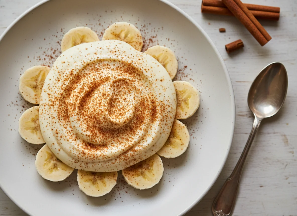 Banana com creme e canela photo