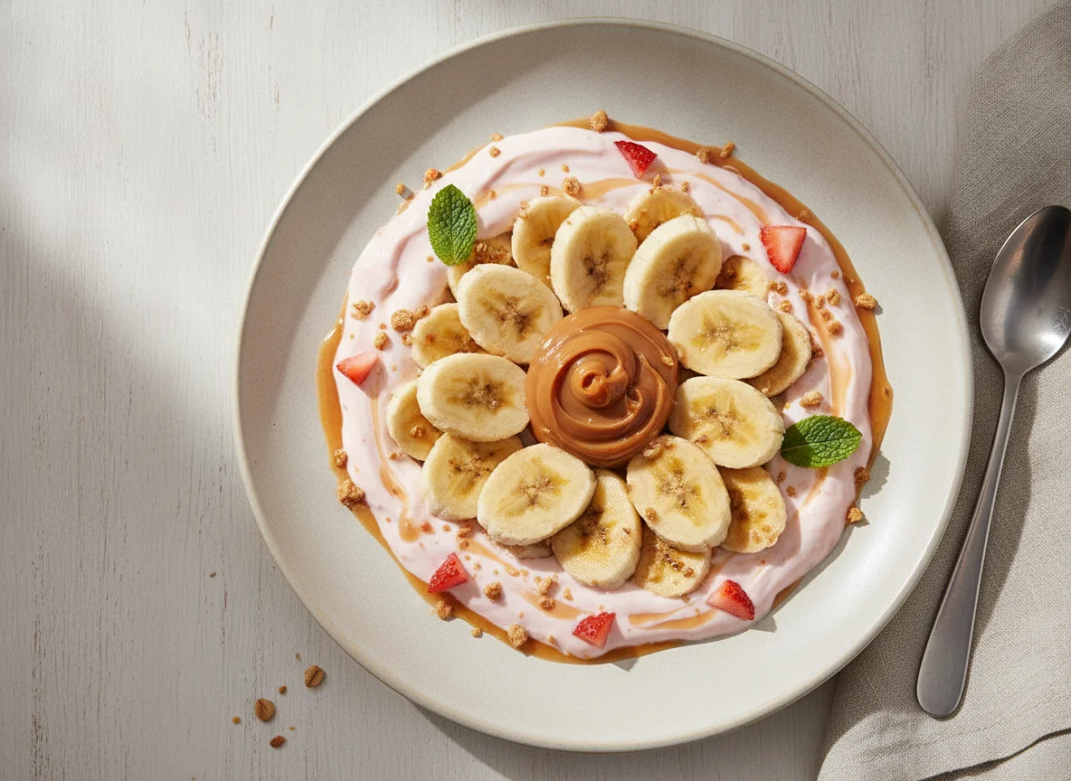 Banana com Doce de Leite e Iogurte Grego photo