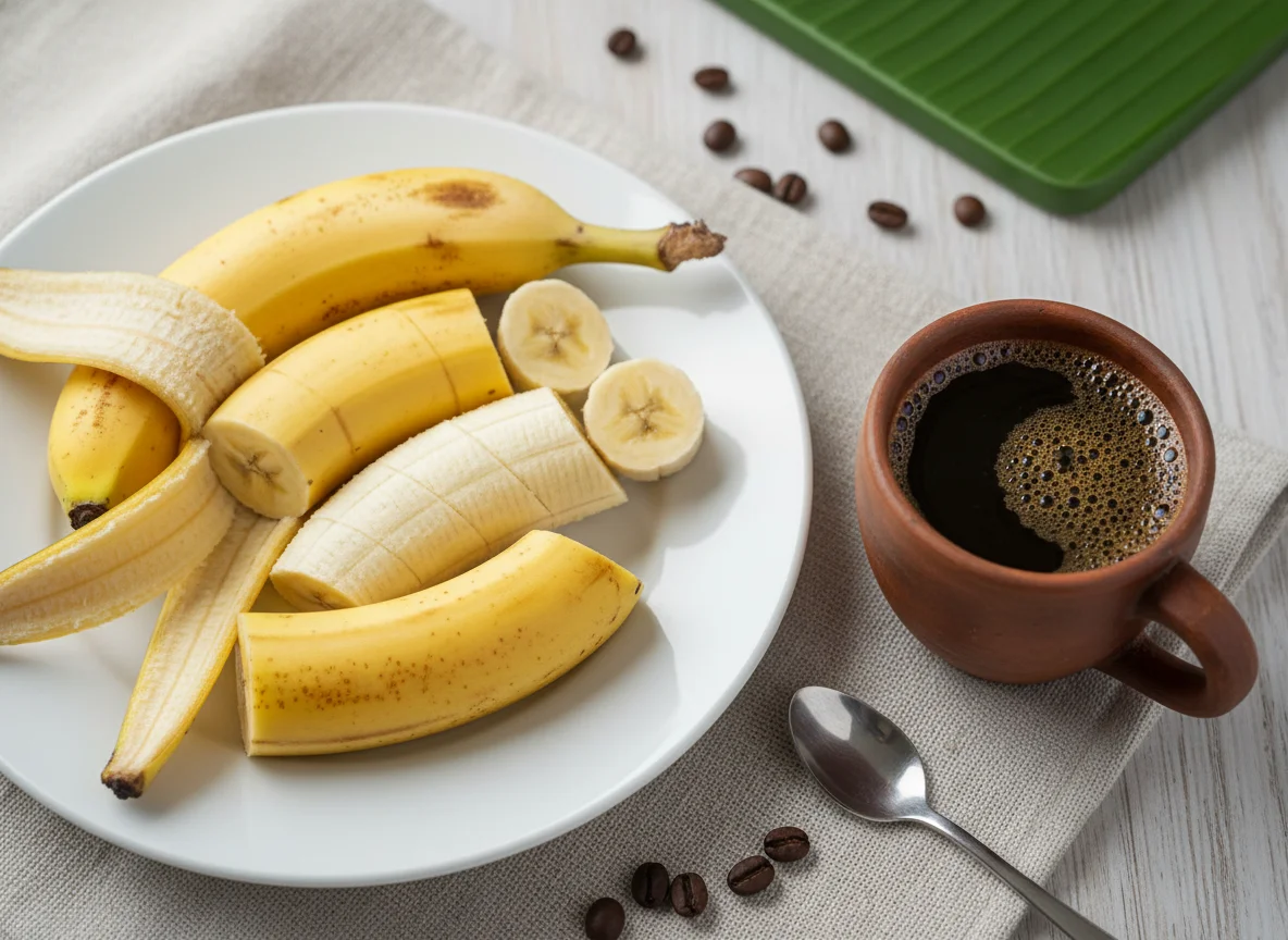 Bananas e café photo