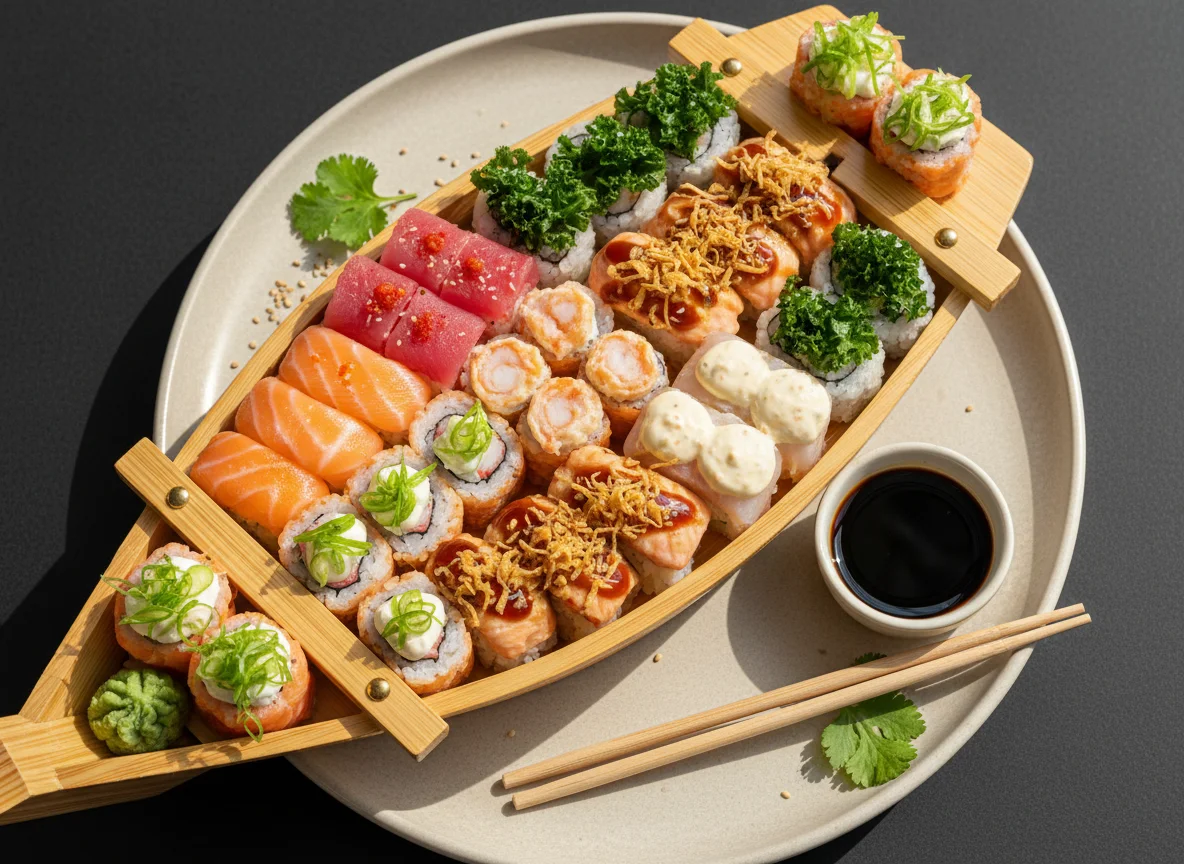 Barco de Sushi Variado photo
