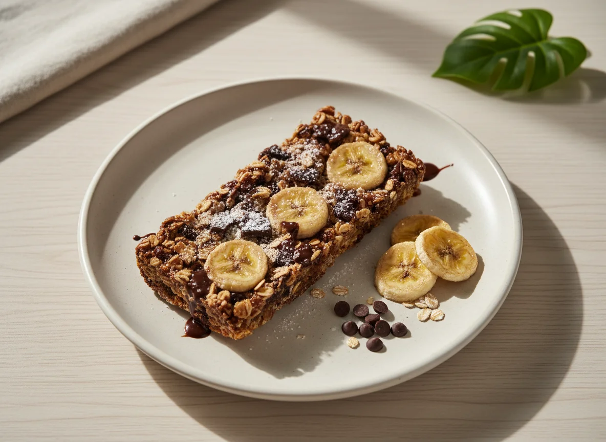 Barra de Fruta com Banana e Chocolate photo