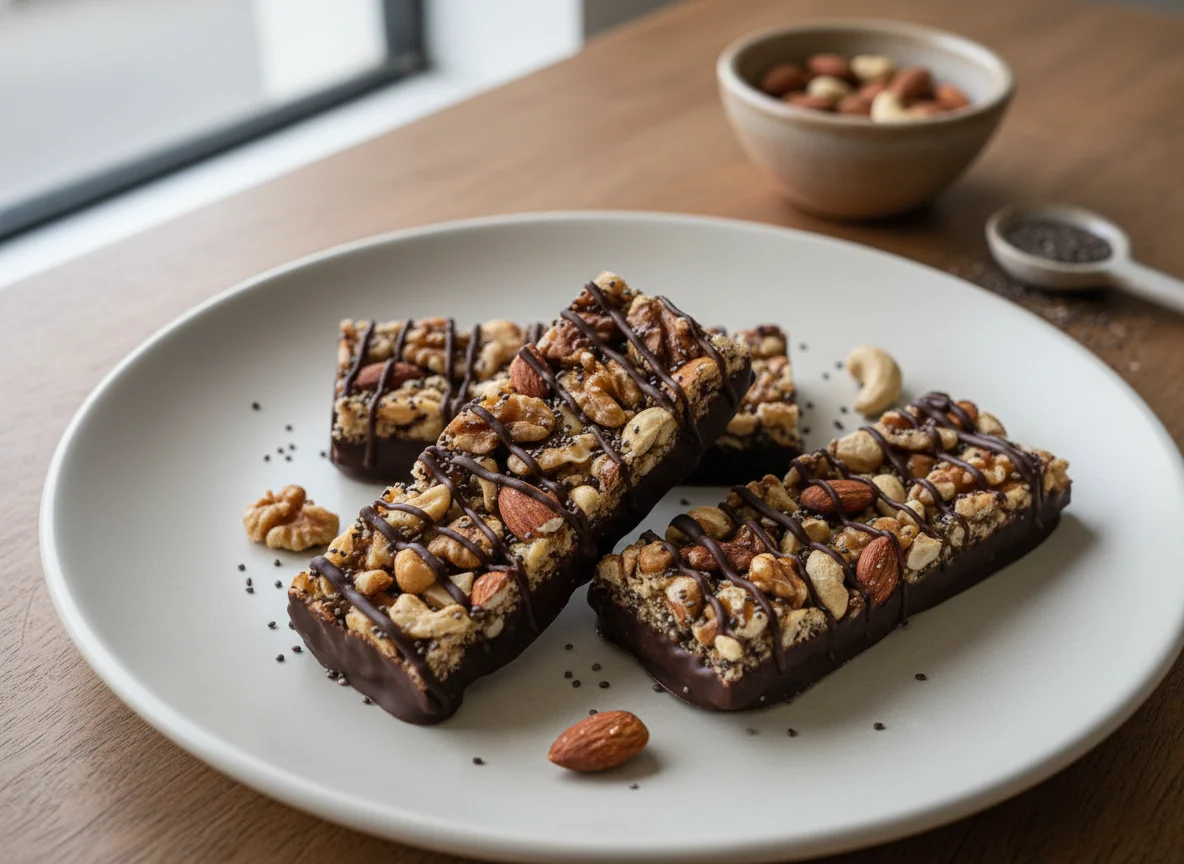 Barra de Nuts, Chia e Chocolate 70% photo