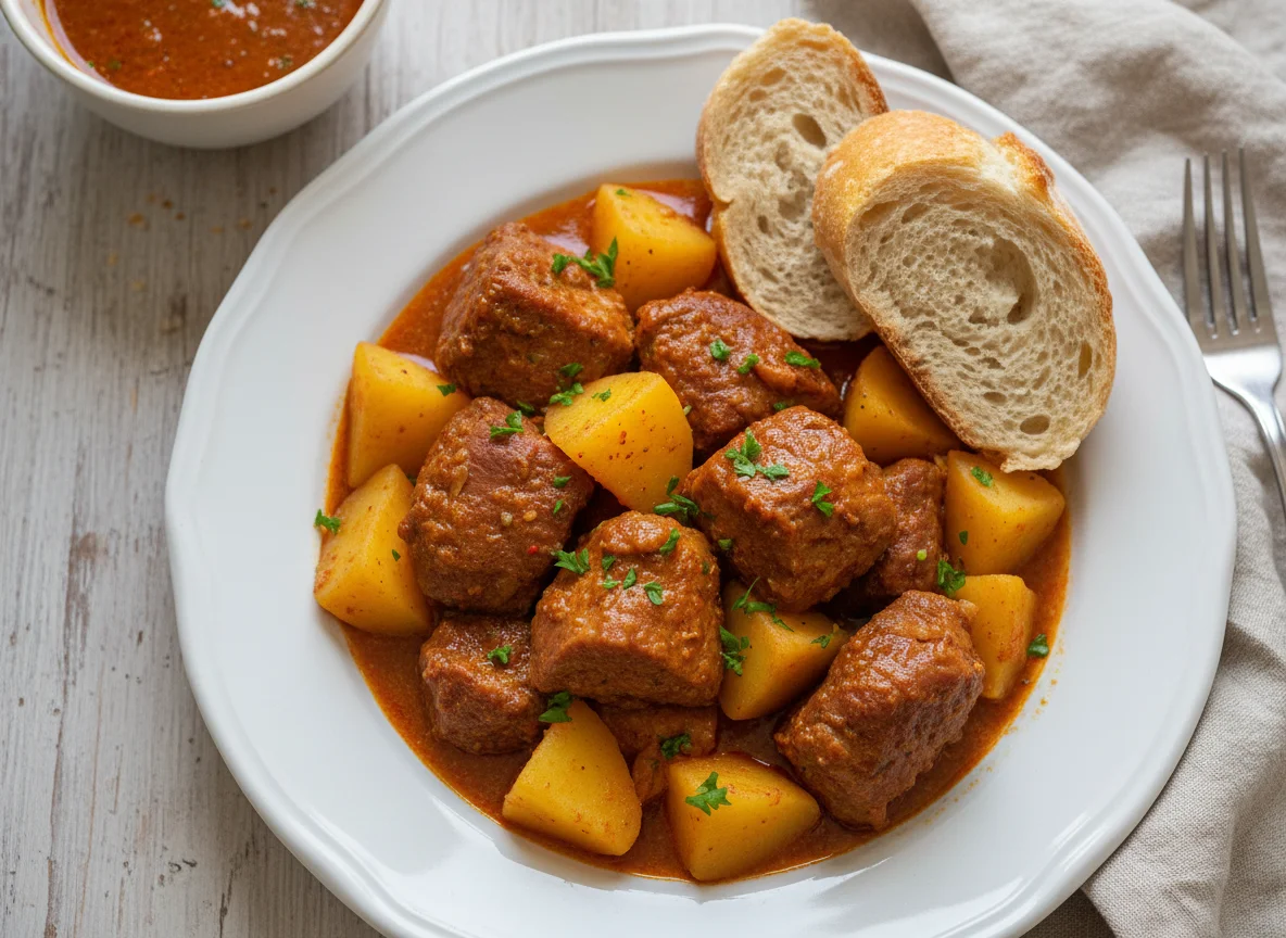 Batatas e Carne de Porco Estufada photo
