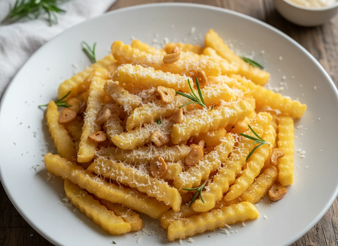 Batatas Fritas com Queijo e Alho photo