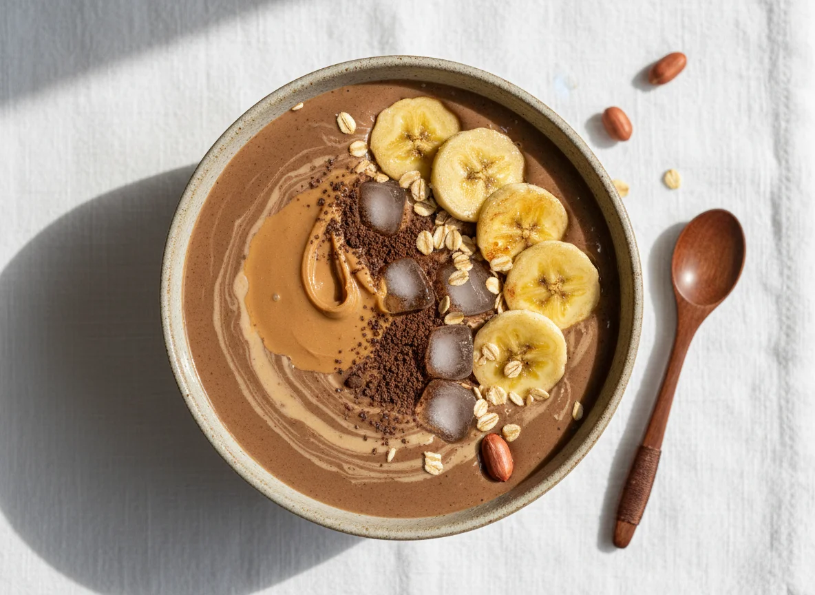 Batido de Banana e Cacau com Pasta de Amendoim photo