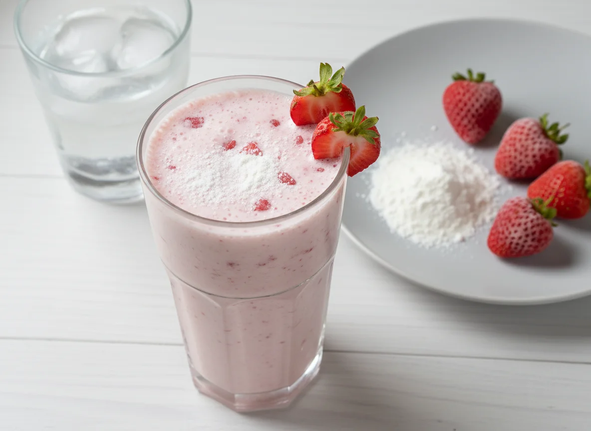 Bebida de Morango com Leite em Pó Zero Lactose photo