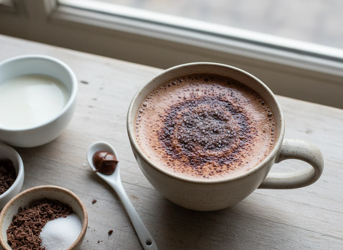 Bebida quente com leite e chocolate photo