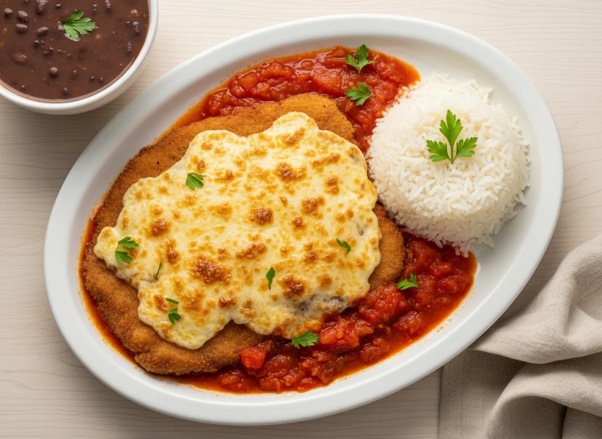 Bife à Milanesa com Arroz e Feijão photo