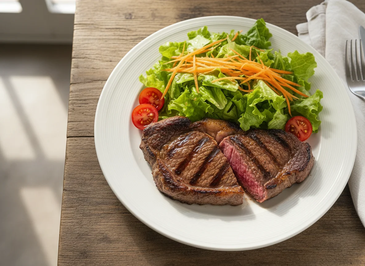 Bife com salada photo