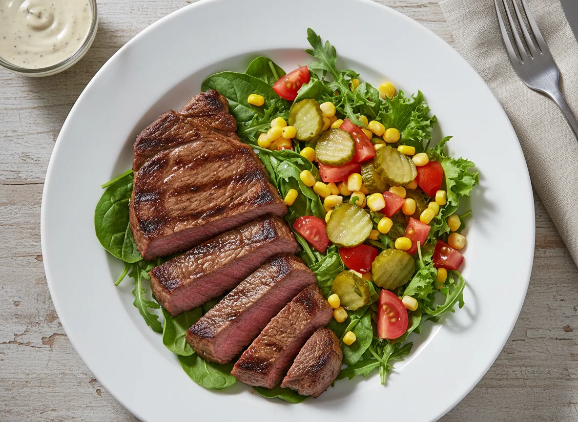 Bife com Salada e Legumes photo