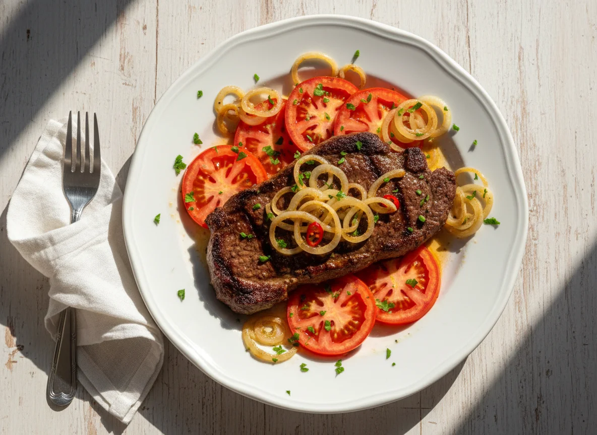 Bife com tomate photo
