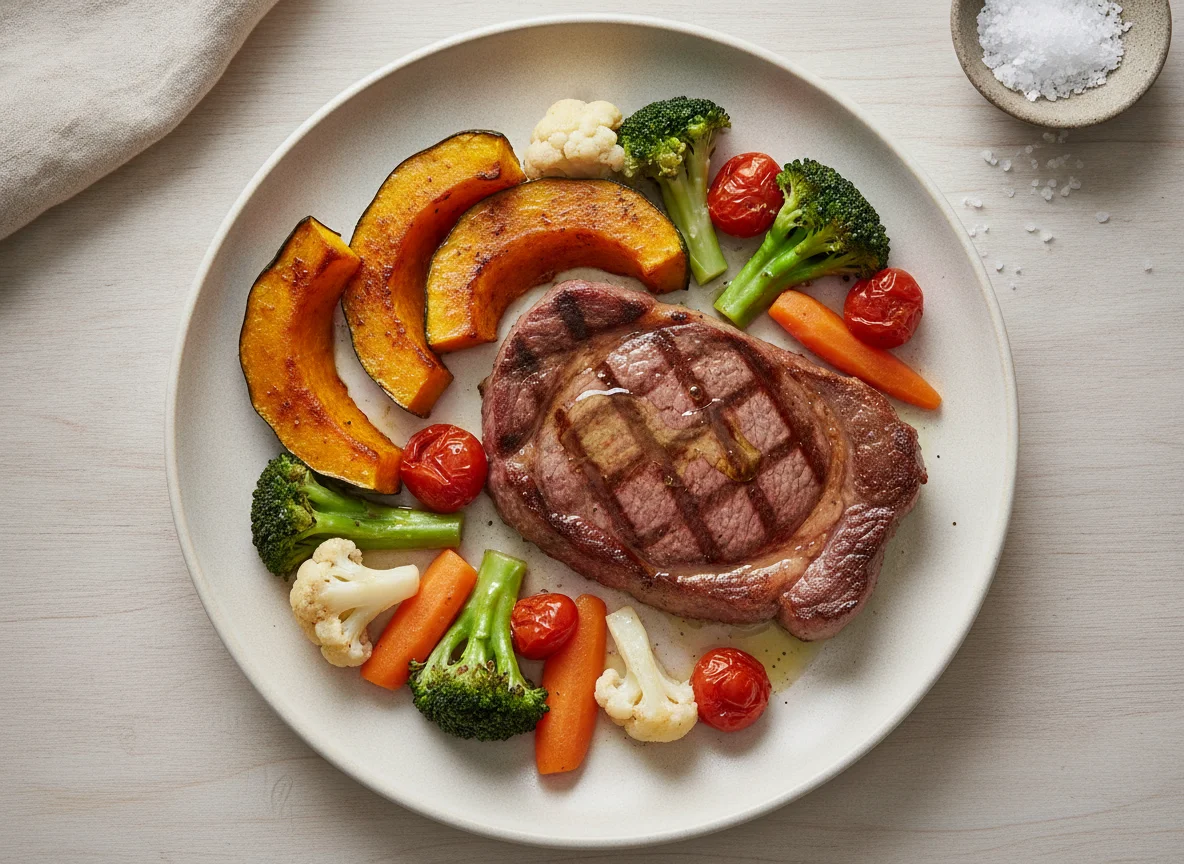 Bife de Alcatra com Legumes Assados photo