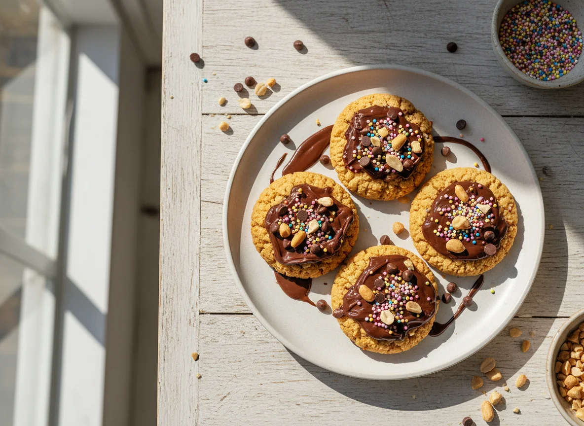 Biscoito com chocolate e amendoim photo