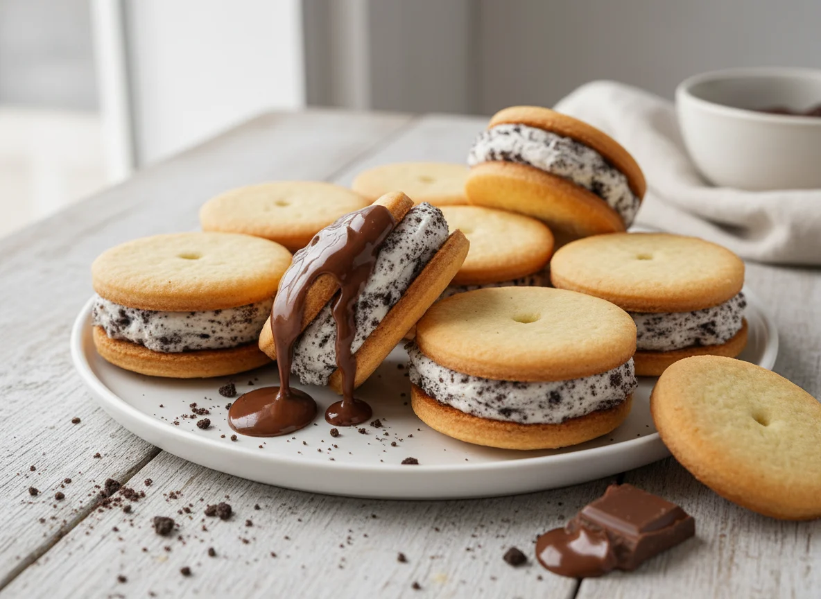 Biscoito Recheado com Chocolate e Cookies and Cream photo