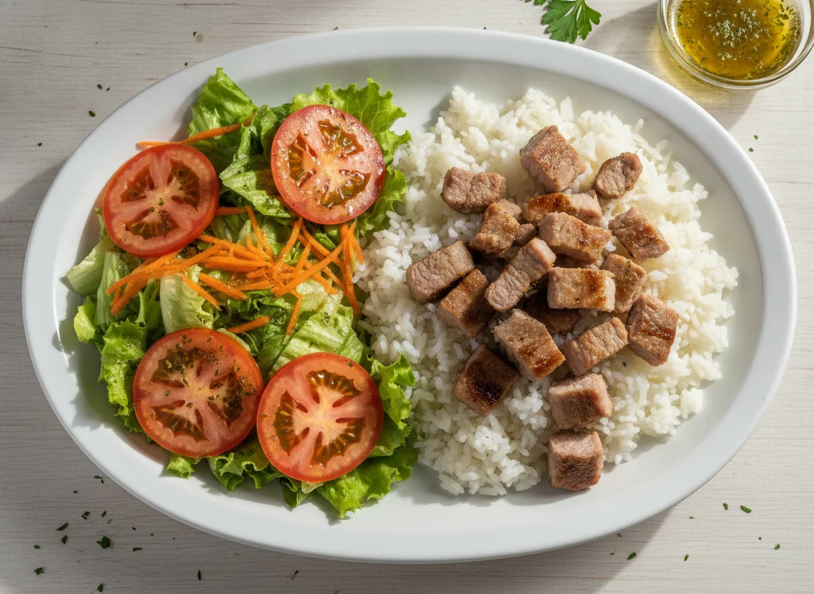 Bisteca com Arroz e Salada photo