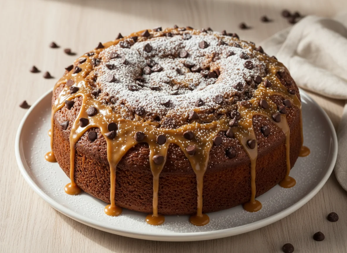 Bolo com Gotas de Chocolate e Açúcar de Confeiteiro photo