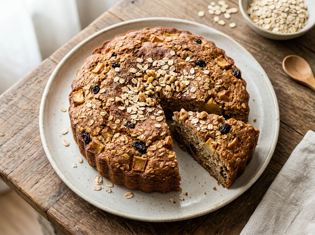 Bolo de aveia com maçã photo