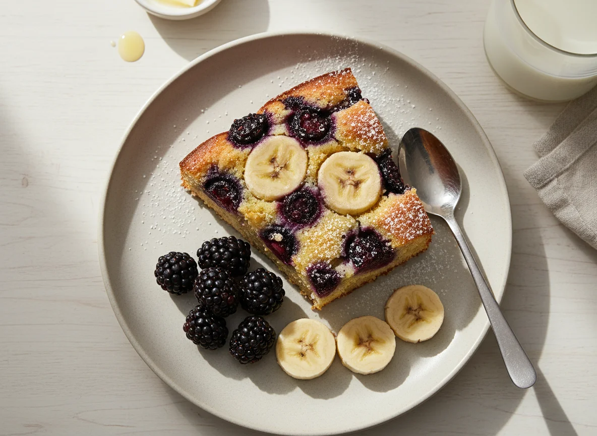 Bolo de Banana com Amoras photo