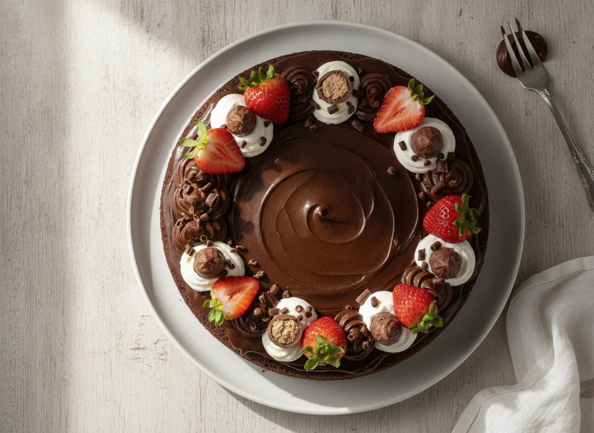 Bolo de Chocolate com Brigadeiro e Morango photo