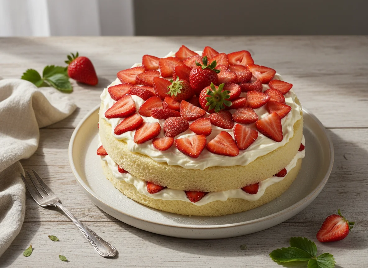 Bolo de Morango com Creme photo