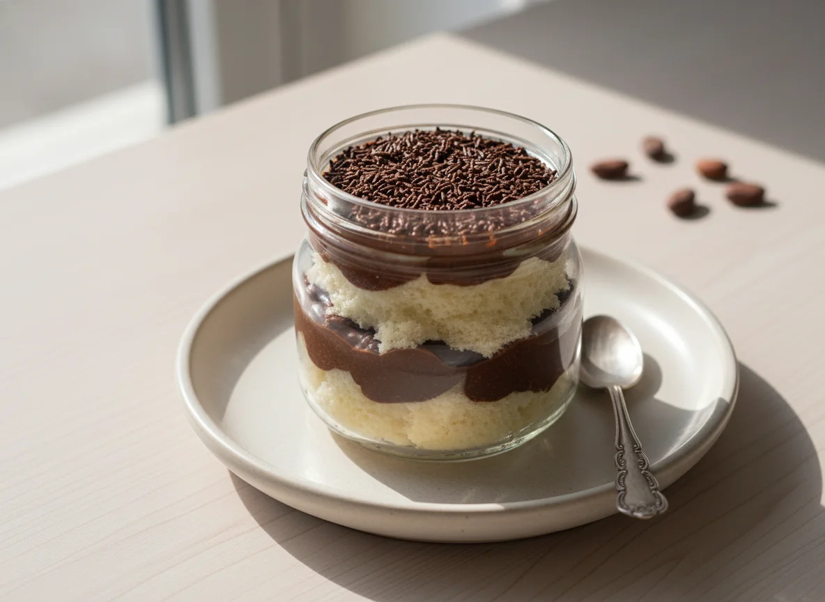 Bolo de pote com recheio e granulado photo