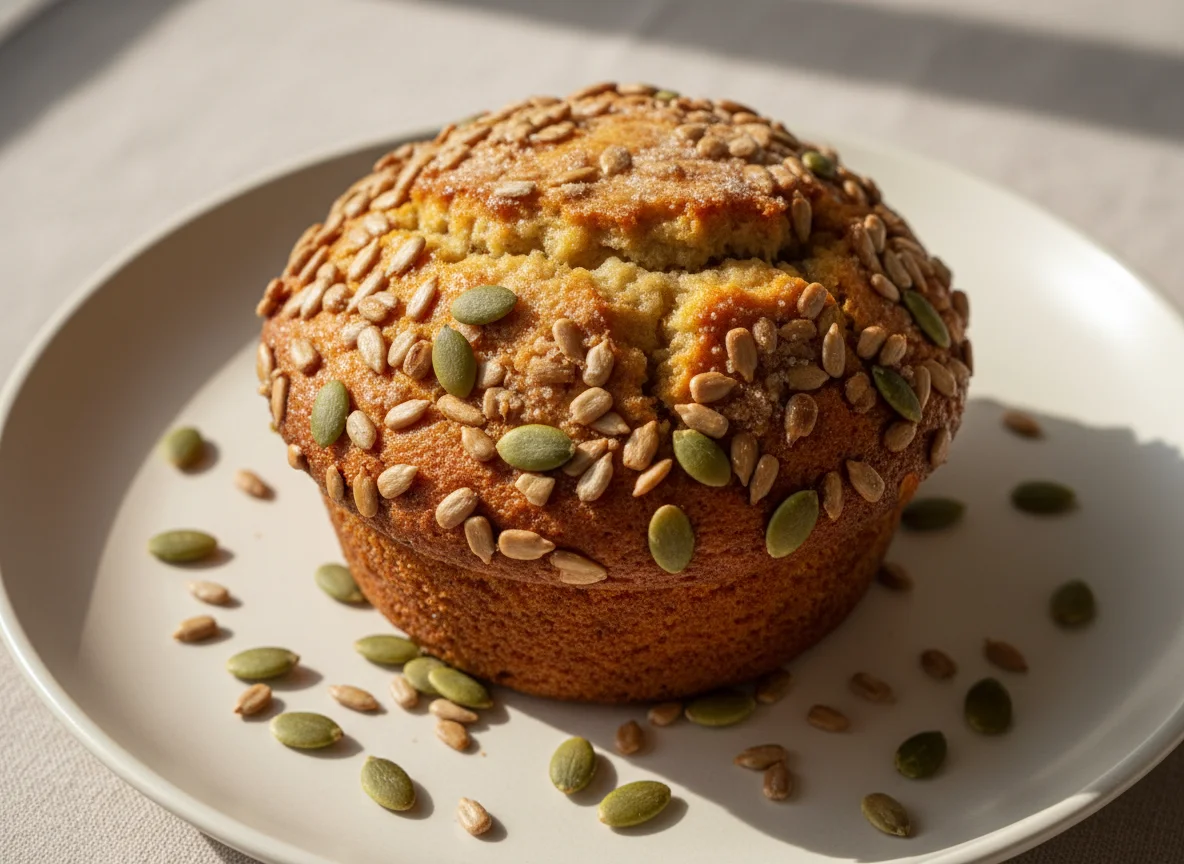 Bolo ou muffin com sementes photo