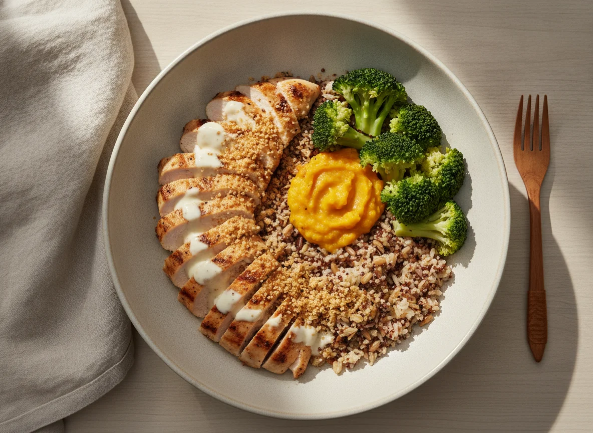 Bowl de Frango com Arroz Integral e Brócolis photo
