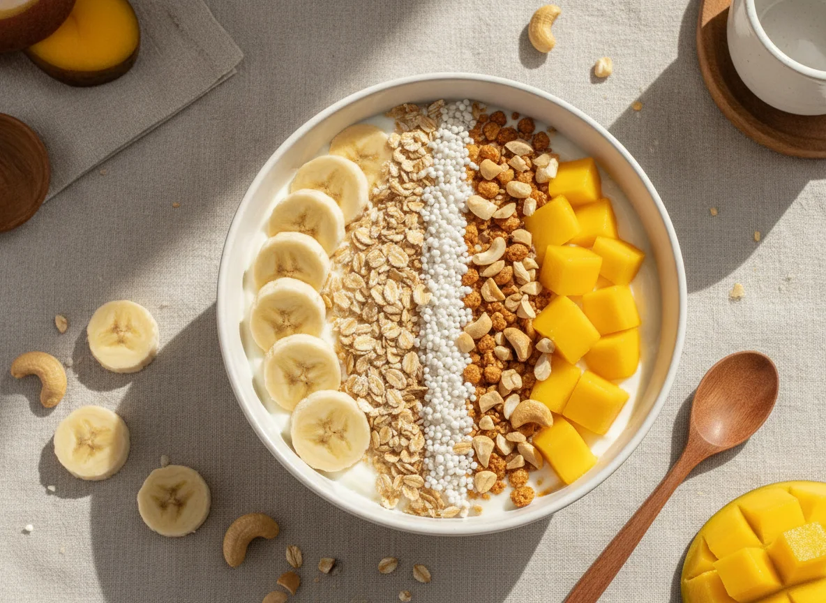 Bowl de Iogurte com Frutas e Cereais photo