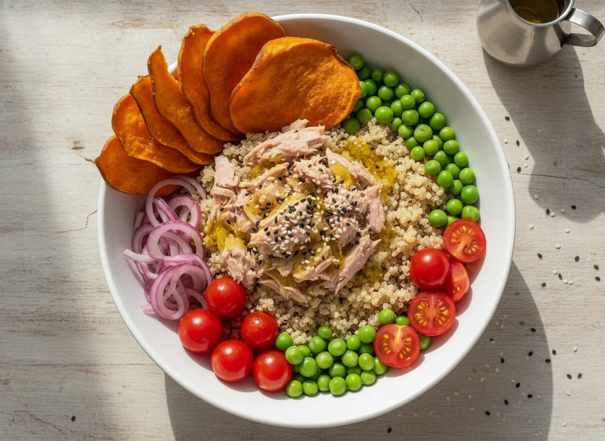 Bowl de Quinoa com Atum e Batata Doce photo