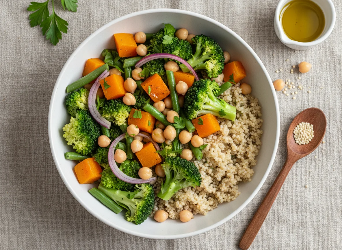 Bowl de Quinoa com Brócolis e Legumes photo