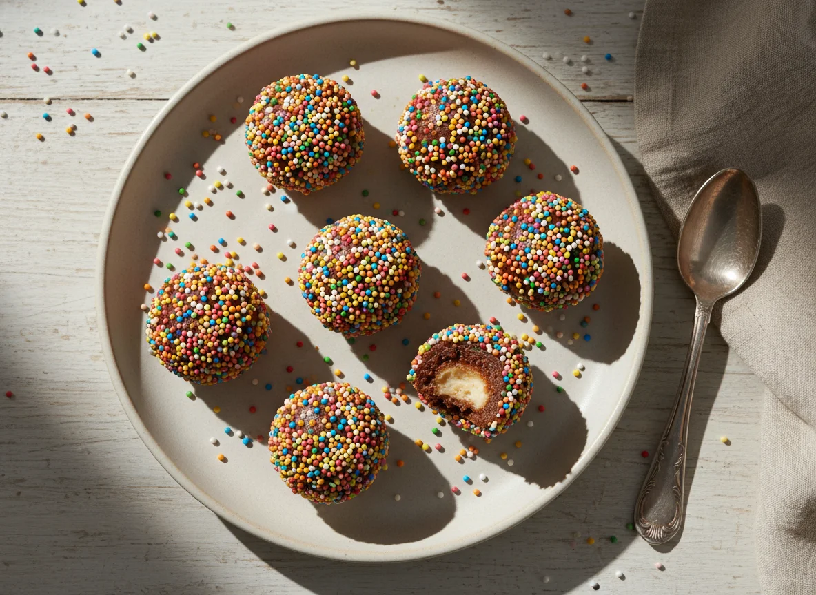 Brigadeiro coberto com granulado photo