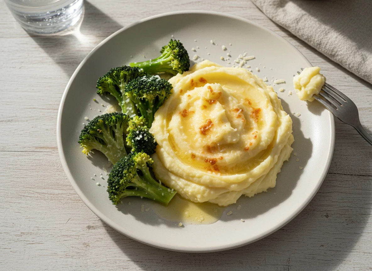 Brócolis e Purê de Batata com Queijo photo