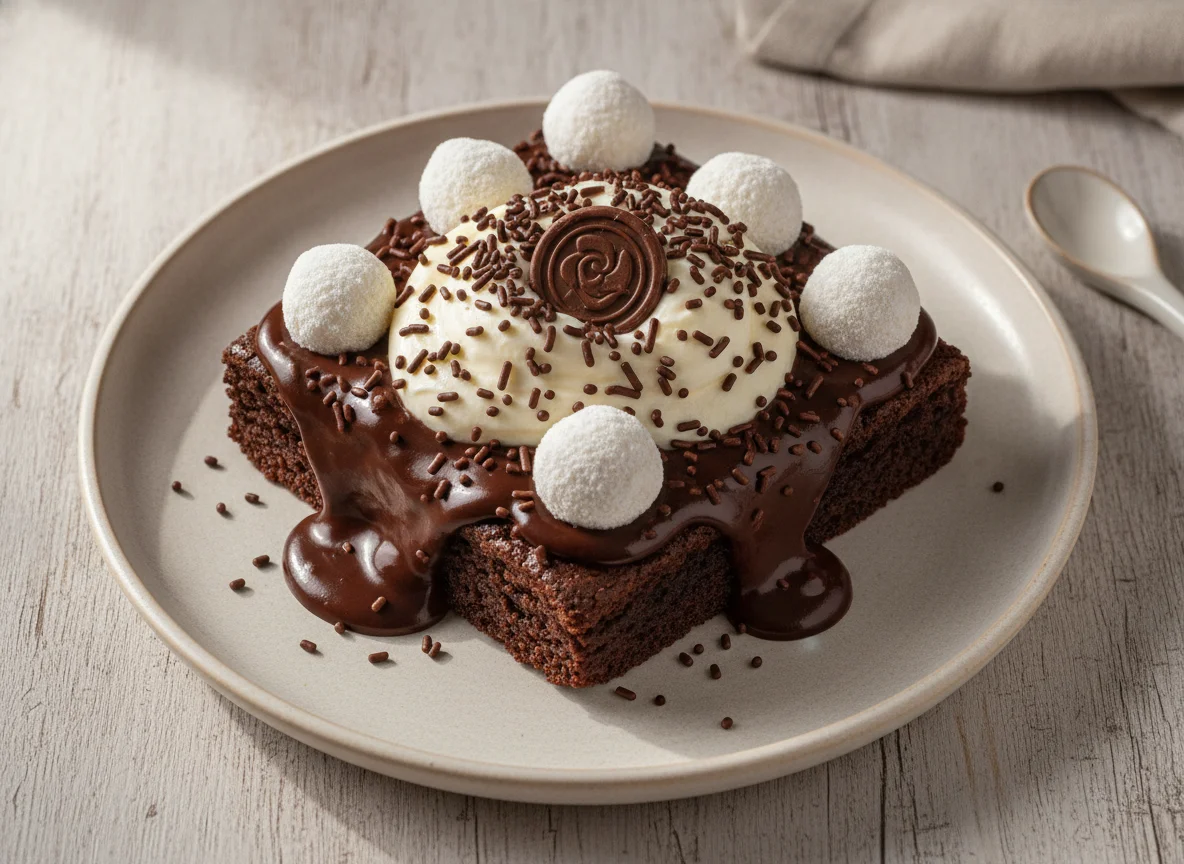 Brownie com Cobertura de Brigadeiro e Ninho photo