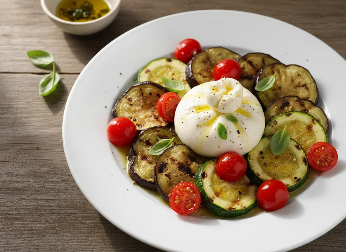 Burrata com Legumes Grelhados photo
