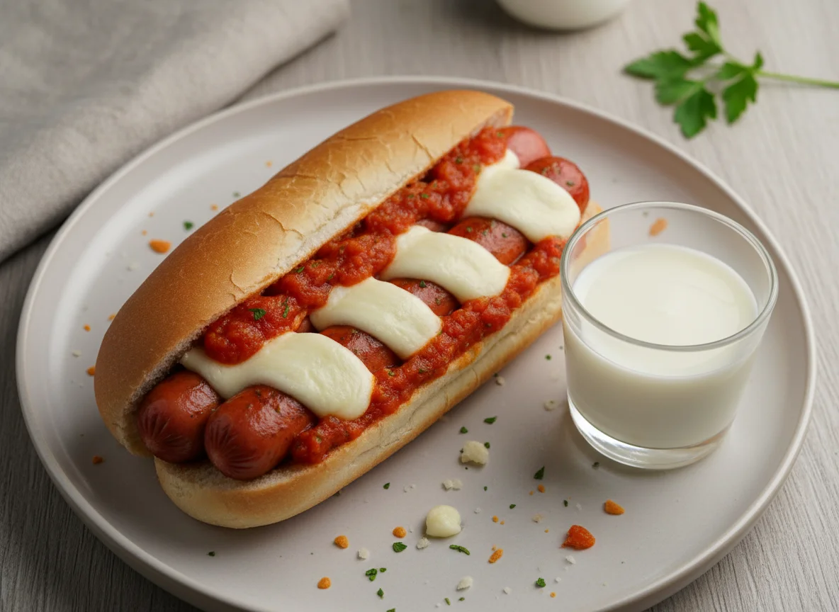 Cachorro-quente com leite photo