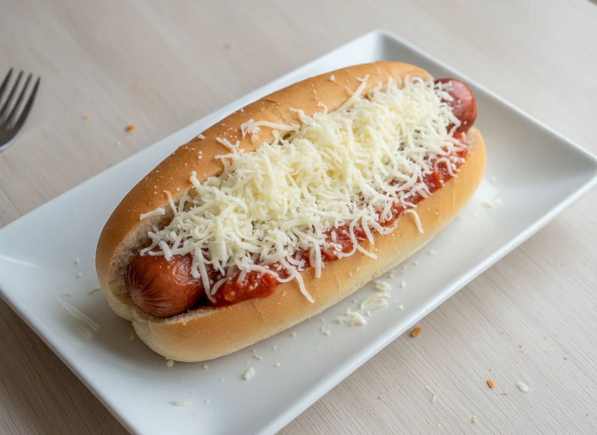 Cachorro-quente com queijo ralado photo