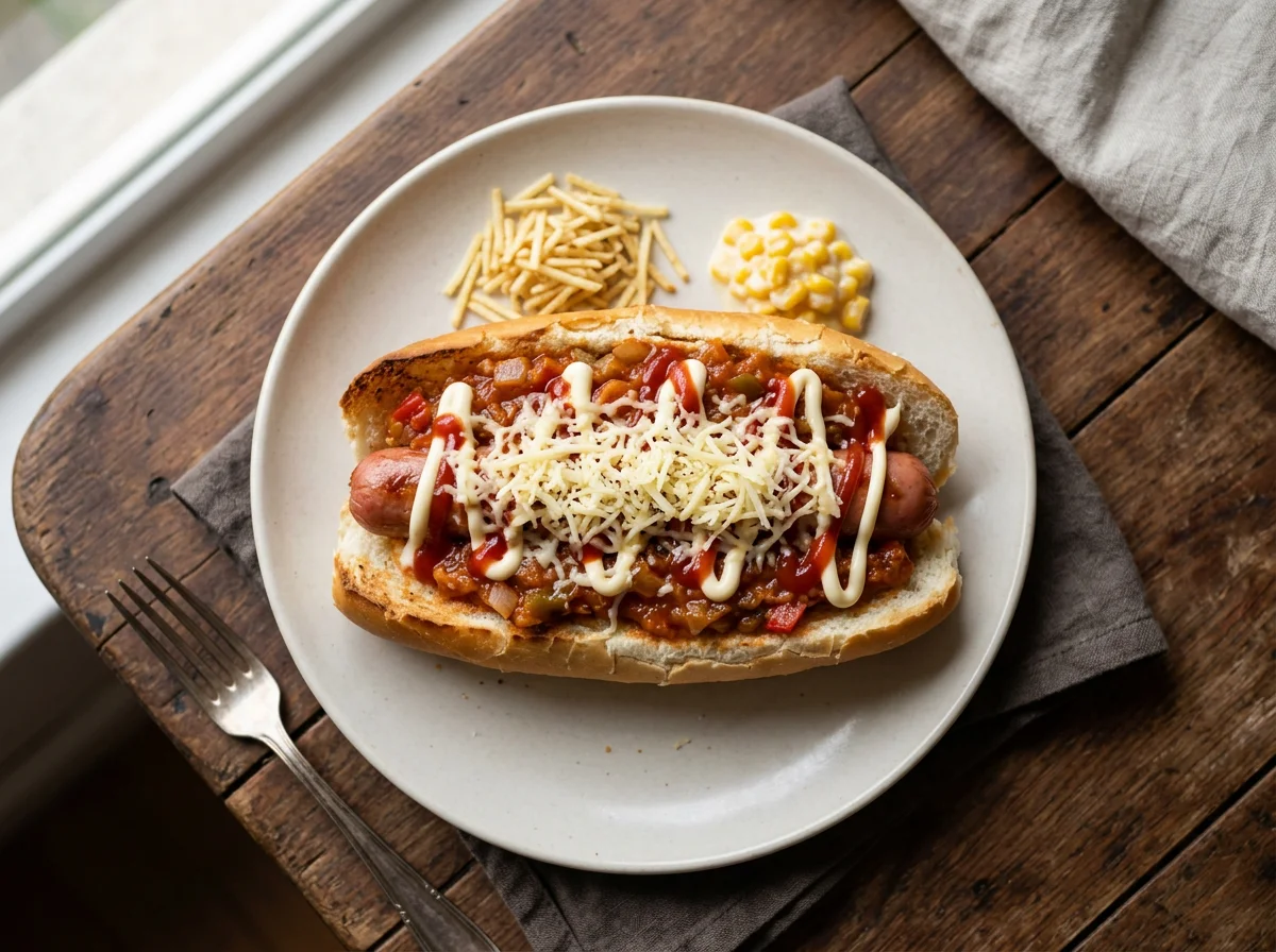 Cachorro-quente no pão francês photo