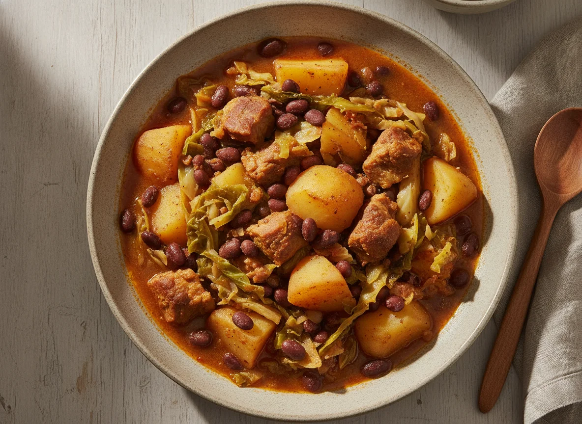Cachupa Refogada com Batata e Repolho photo