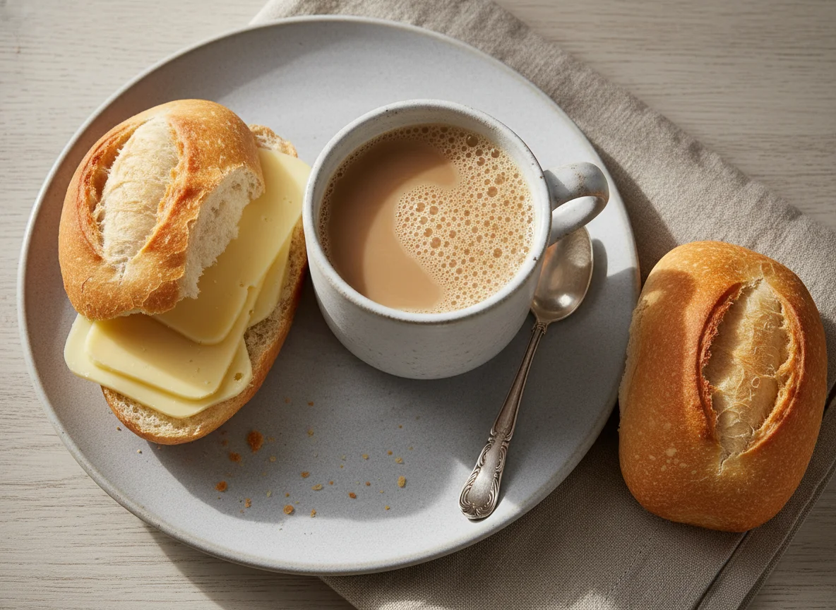 Café com pão e queijo photo