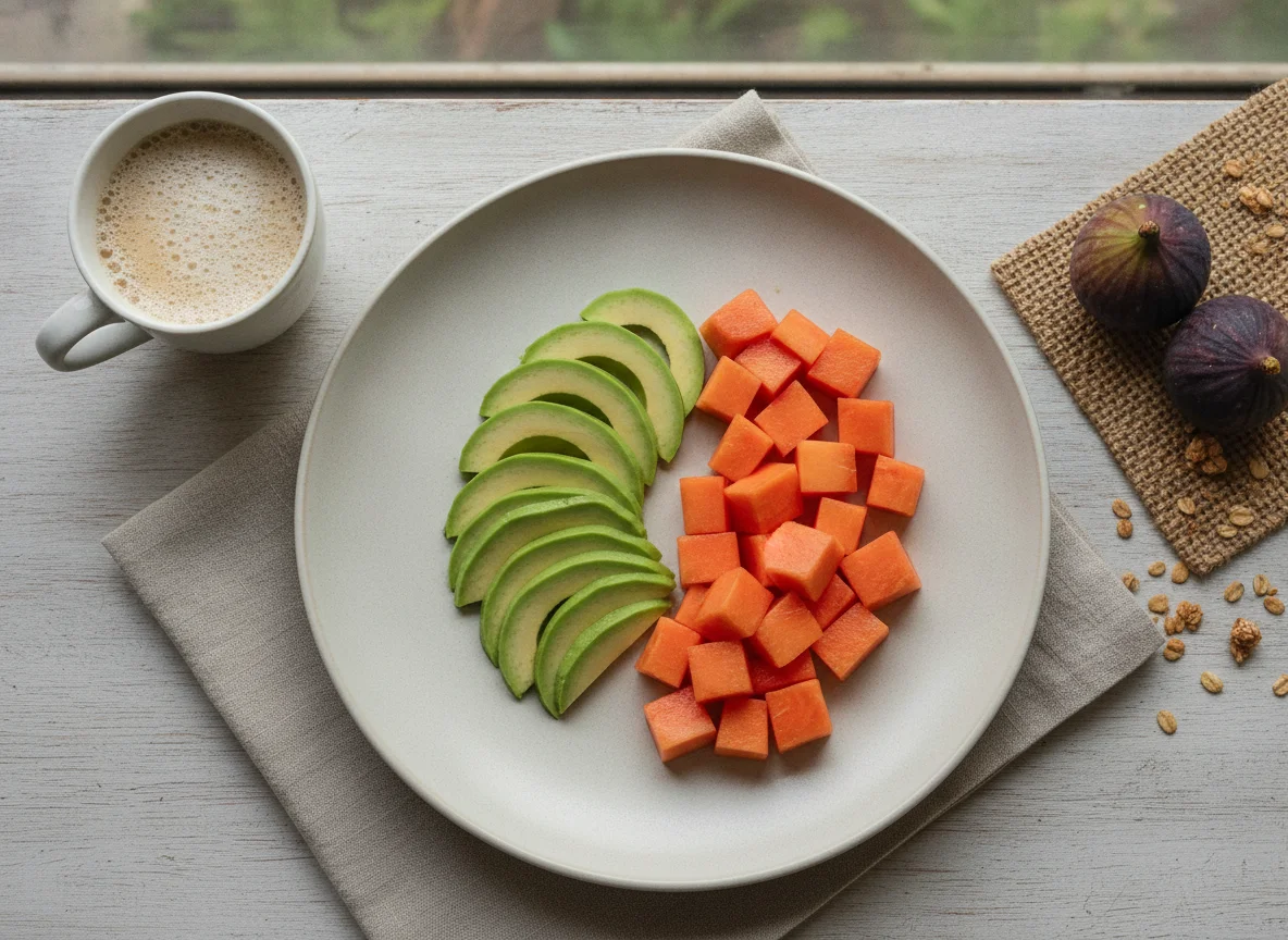 Café da manhã com frutas photo