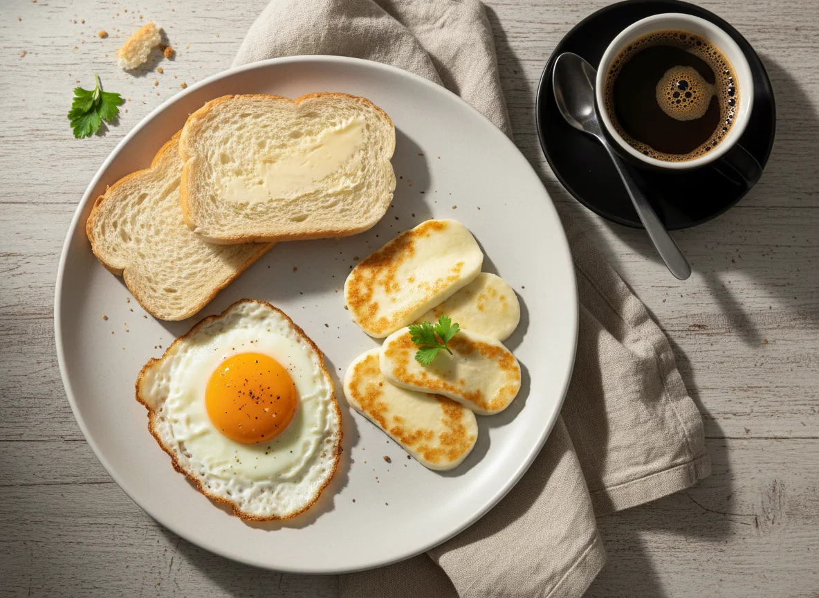 Café da manhã com ovo e queijo photo