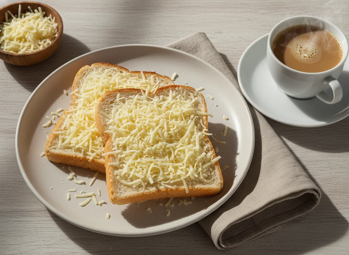 Café da manhã com pão e queijo photo
