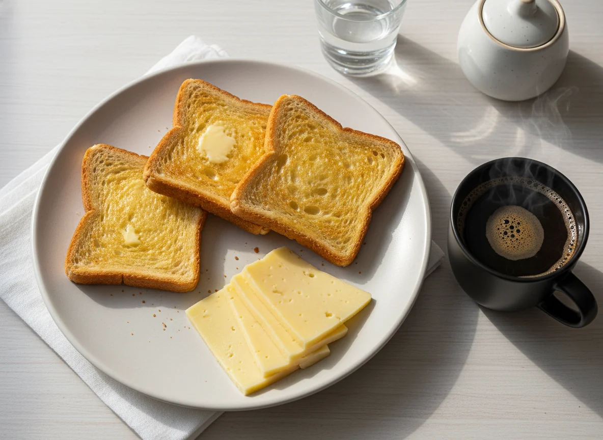 Café da manhã com queijo e torrada photo
