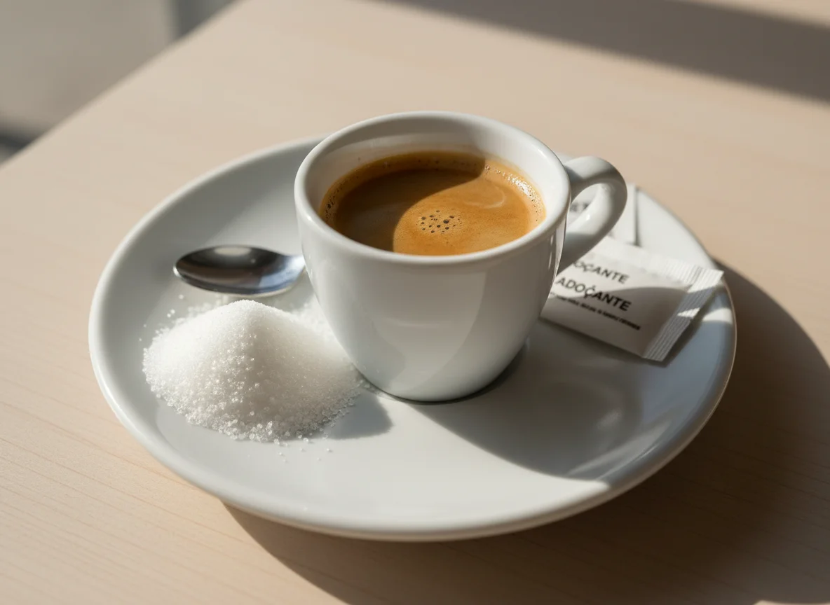Café Expresso com Açúcar e Adoçante photo