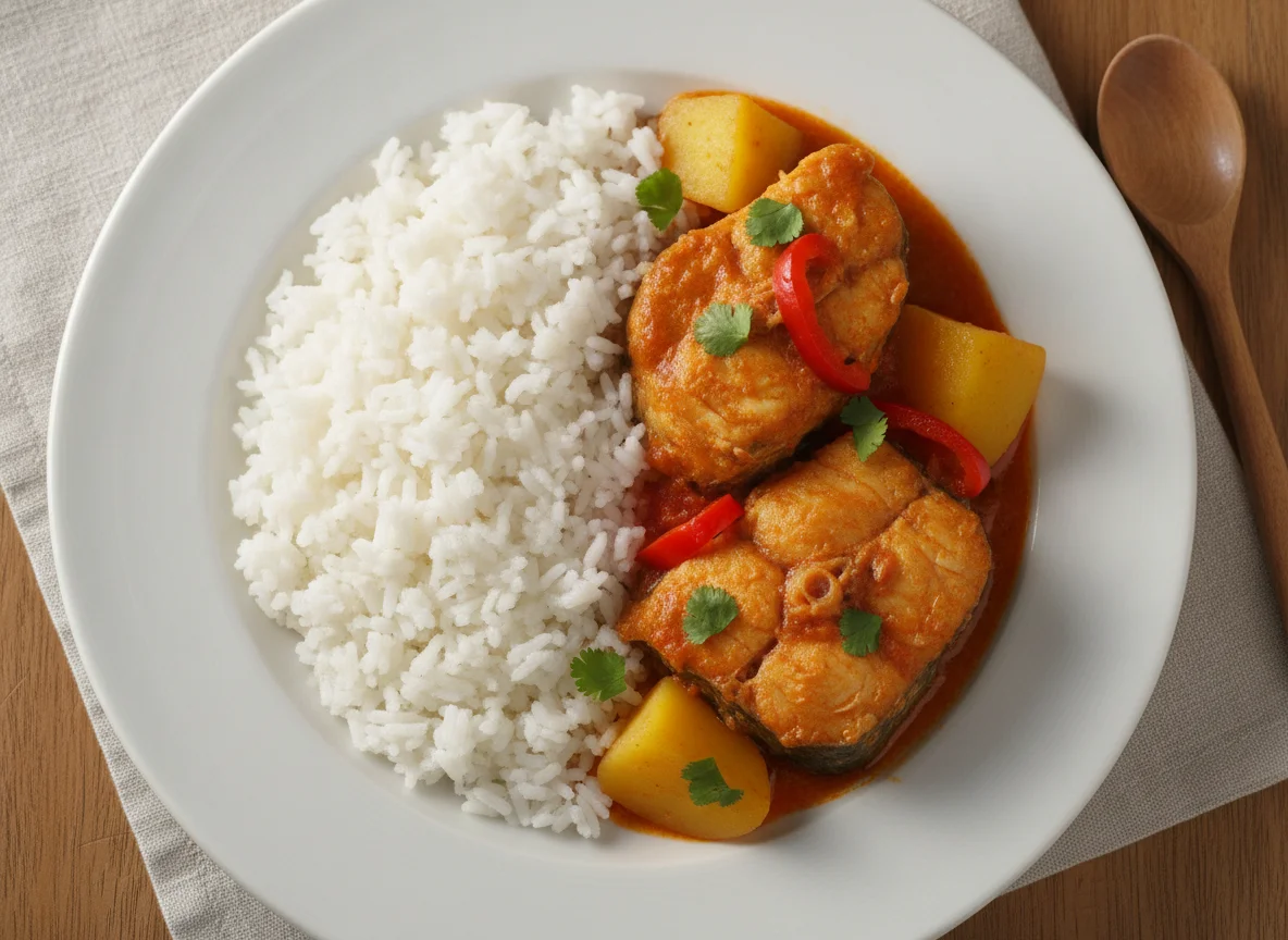 Caldeirada de Peixe com Arroz Branco photo