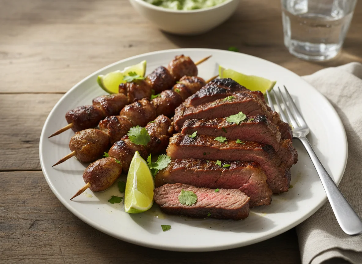 Carne Assada e Corações de Frango com Limão photo