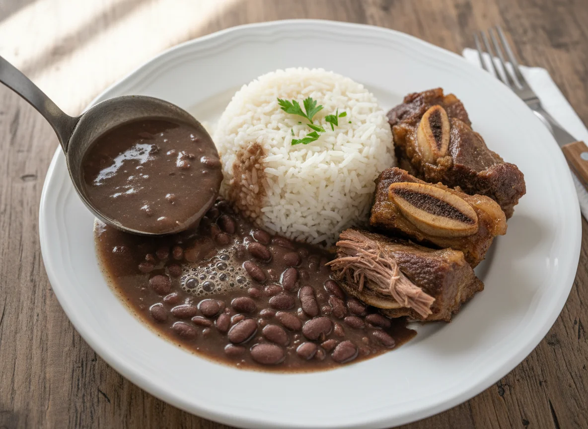 Carne com Arroz e Feijão photo
