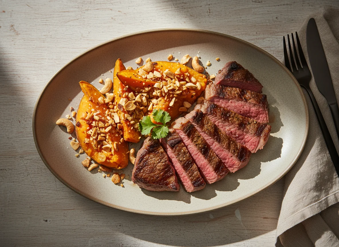 Carne com Batata Doce e Castanhas photo