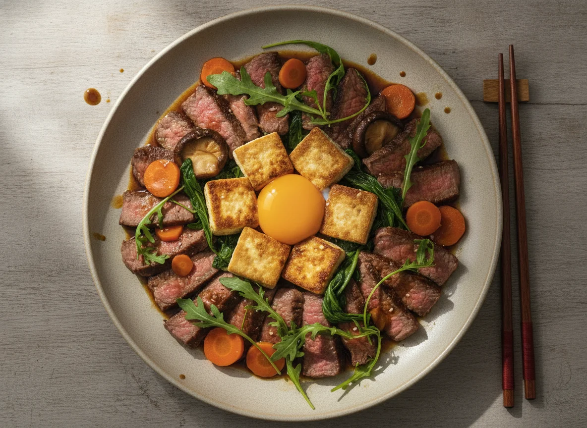 Carne com Tofu e Legumes ao Molho Oriental photo
